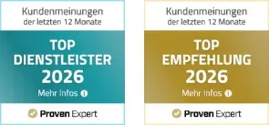 Auszeichnungen Proven Expert Top Empfehlung Top Dienstleister